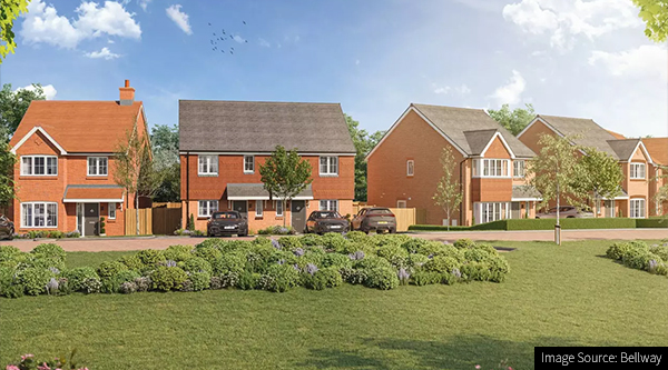 CGI of the Bellway Woodbury Manor private residential development 