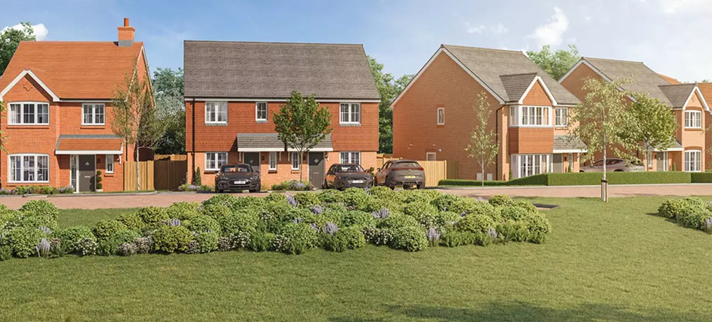 CGI of the Bellway Woodbury Manor private residential development