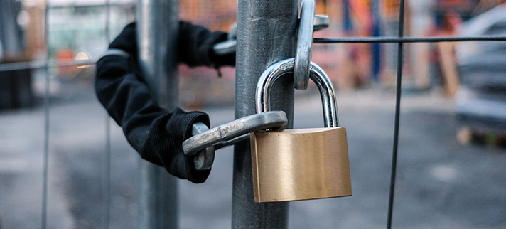 Image of a padlocked ISG construction site