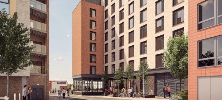 The planned purpose built student accommodation in Kirkstall Road, Leeds.