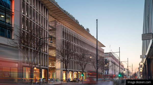 CG of the proposed new Marble Arch M&S supermarket in London.